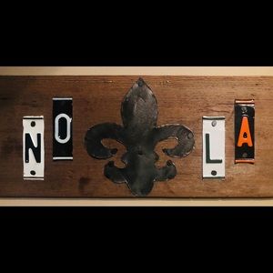 Nola Art ⚜️ Wood sign with metal ⚜️⚜️⚜️